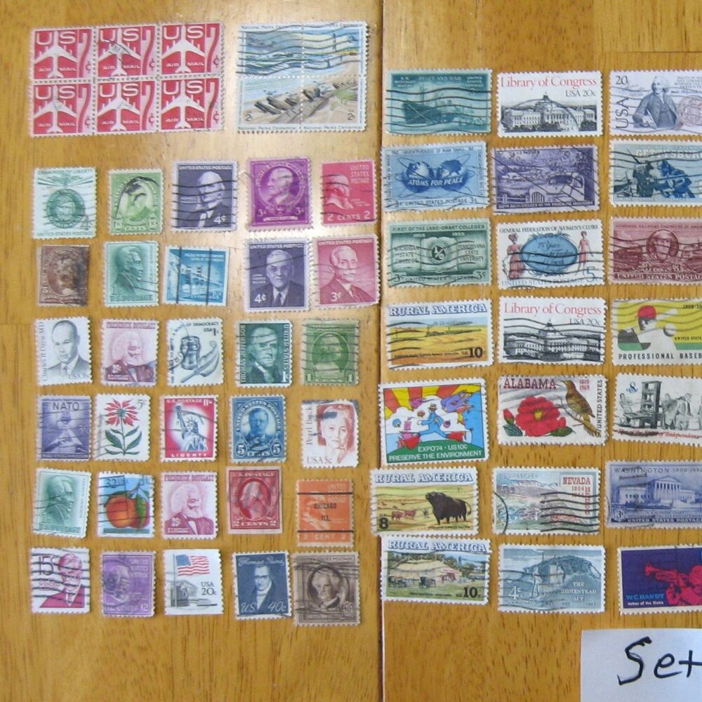COPY - Lot Of 100 Assorted U.S. Stamps mostly from 1950 through 1981